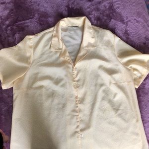 Yellow polka dot button down